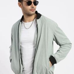 SHOWOFF Sea Green Corduroy Slim Fit  Jacket-20