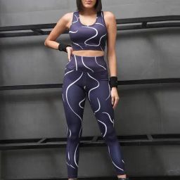 Soie Blue Printed Bra With Leggings-image-9
