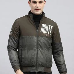 Monte Carlo Olive Regular Fit Printed Jacket-47