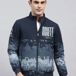 Monte Carlo Navy Blue Regular Fit Printed Jacket-2