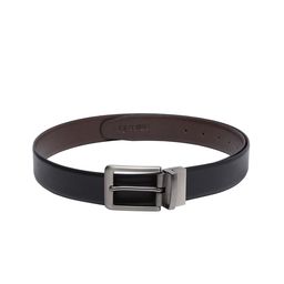 amicraft Men Black & Coffee Brown Textured Leather Reversible Belt-image-88