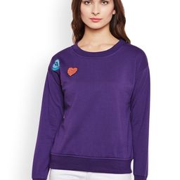 Belle Fille Women Purple Solid Sweatshirt-image-20