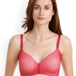 Zivame Red Printed Non-Wired Lightly Padded T-shirt Bra PY1030FASH00RED-24