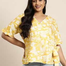 Sztori Plus Size Floral Print Wrap Top-picture-7