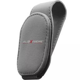 Allextreme Sunglasses Holder Grey Color PU Leather with Magnetic Clip for Car Sun Visor, ‎EX-CSHG01-43