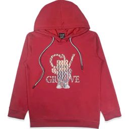 Cavio Kids Rust Printed Full Sleeves Sweatshirt-80