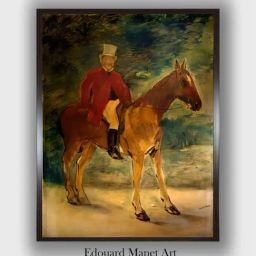 The Art House Green Monsieur Arnaud a Horseback Painting Wooden Framed Painting Wall Art-image-3
