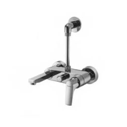 PLUMBER POEM Side Operated Single Lever Wall Mixer with L Shaped Tubular Bend Set for Overhead Shower, PM-3102-LB-26