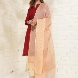 Fabindia Beige Embroidered Dupatta-picture-22