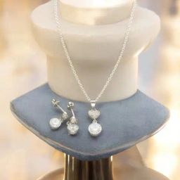 Sri Jagdamba Pearls Adora 925 Silver Pendant Set-image-97