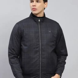Monte Carlo Dark Grey Regular Fit Checks Jacket-picture-30