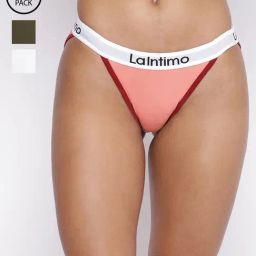 La Intimo Multicolored Comfort Fit Panties - Pack Of 3-image-35