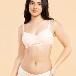 Enamor Light Pink Full Coverage Padded T-Shirt Bra-picture-3