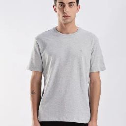 CALVIN KLEIN JEANS Grey Regular Fit Solid T-Shirt-image-60