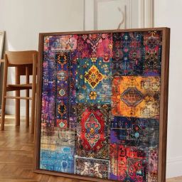 Art Street Multicolour Large Framed Colorful Abstract Canvas Painting-image-86