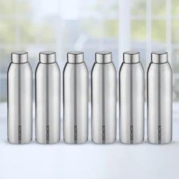 borosil ?Borosil Water Bottle with Single Wall & Leakproof Set of 6 (Silver, ?750 ml)-picture-14