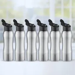 ?Borosil Water Bottle with Single Wall & Leakproof Set of 6 (Silver, ?750 ml)-11
