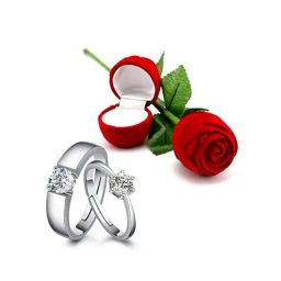 Peora Valentine's Day Hamper of Couple Ring with Red Rose Box-picture-37