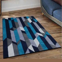 Presto Blue & Grey Wool Hand Tufted Carpet-image-58