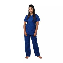 LOYAL NEEDS Y Neck Short Sleeves Double Stitch Scrub Suit Customised Polycotton Fabric FSYGB M Size For Female-image-60