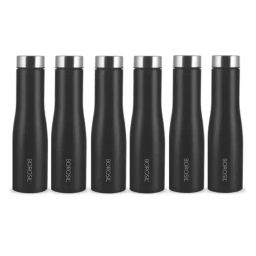 Borosil Water Bottle with Single Wall & Leakproof Set of 6 (Black, 1000 ml)-image-20