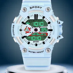 ON TIME OCTUS Kids Dial & Silicon Straps Digital Watch DIGI-034 SKY BLUE-image-34