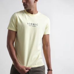 Iconic Men Brand Logo Regular Fit Cotton T-shirt-image-5