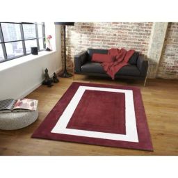 Presto Maroon & White Wool Hand Tufted Carpet-image-52