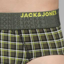 Jack & Jones Men Dark Green Regular Checks Brief image 4