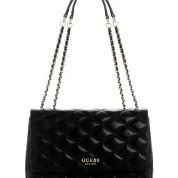Guess Black Tamsin Quilted Cross Body Bag-image-6