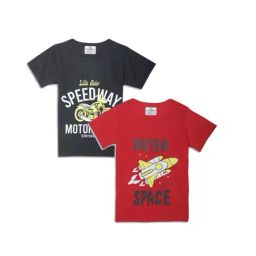 Vimal Jonney Kids Black & Red Printed T-Shirt (Pack of 2)-picture-33