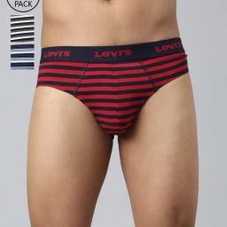 Levi'S Multicolored Cotton Skinny Fit Striped Briefs - Pack Of 3-image-40