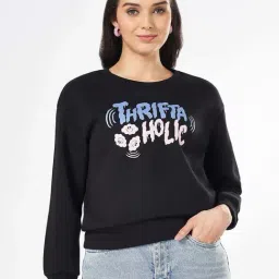 People by Pantaloons Black Cotton Printed Sweatshirt-picture-34
