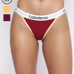 La Intimo Multicolored Comfort Fit Panties - Pack Of 3-image-70