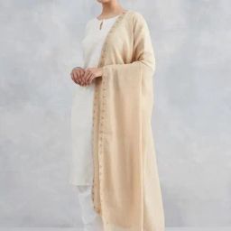Fabindia Beige Embroidered Dupatta-picture-16