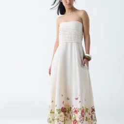 Bombay Paisley by Westside Off-White Floral Design Cotton Tube Dress-picture-11