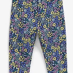 mothercare Infant Girls Navy Blue & Yellow Floral Print Ankle-Length Leggings-image-52