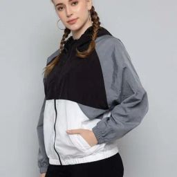 Chkokko Black & Grey Color-Block Jacket image 3