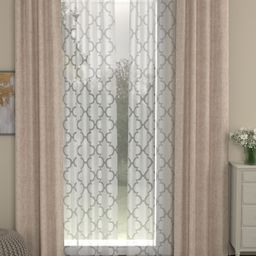 ROSARA HOME Beige & White Set of 4 Door Curtains-image-55