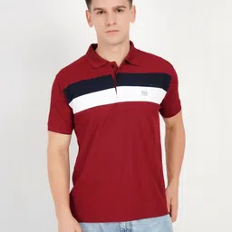 Keenuu Men Colourblocked Applique T-shirt-image-66