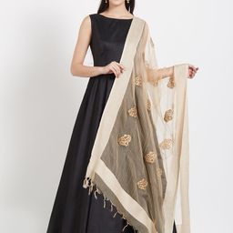 Dupatta Bazaar Gold-Toned Embroidered Dupatta-46