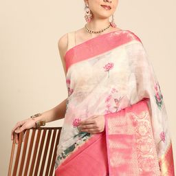Silk Land Kalamkari Woven Pichwai Muga Silk With Digital Print saree-image-63