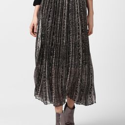 StyleStone Black Printed A-Line Skirt-image-21