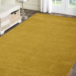 PRESTO Yellow Solid Hand Tufted Wool Anti-Skid Carpet-picture-2