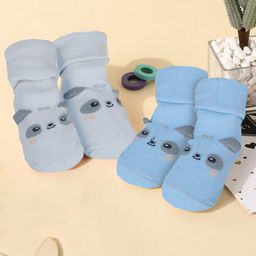 Baby Moo Set Of 2 Infants Soft And Comfortable Anti-Slip Cotton Socks Booties-46