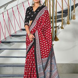 HMP Fashion Women Ethnic Motifs Printed Ikat Sarees-picture-34