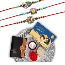 DeoDap Rakhi With Chocolate & Greeting Card Gift Set-image-70