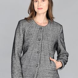 LEBORK Women Black Self Design Winter Over Coats-image-43