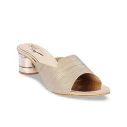 Bella Toes Women Gold-Toned Solid Heels-38
