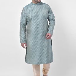 DEYANN PLUS Men Blue Printed Kurta with Churidar-image-44